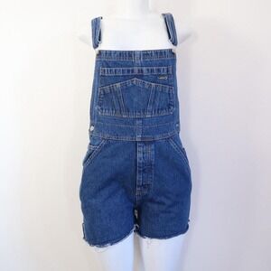 old navy denim shortalls distressed y2k